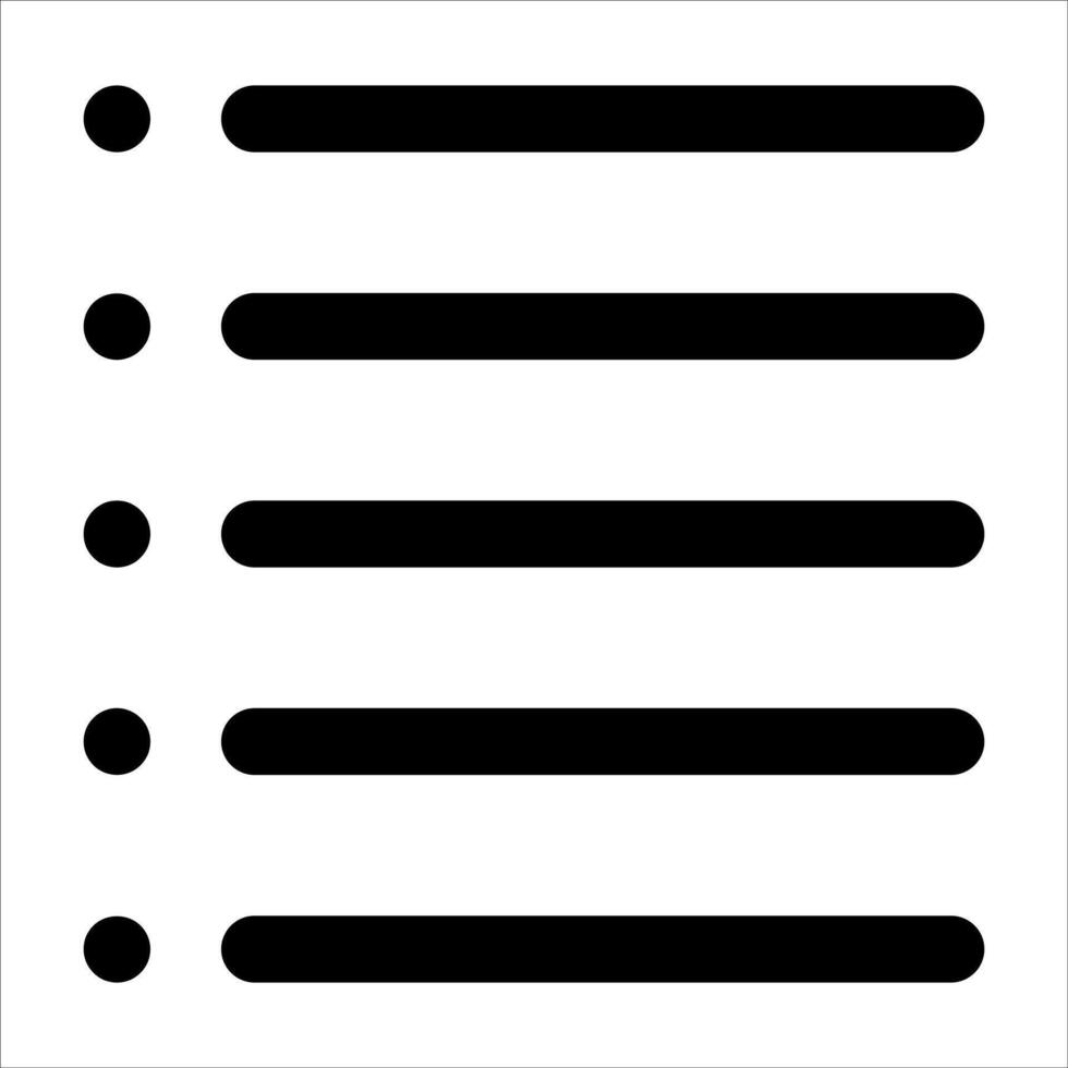 A list of four lines with black dots vector