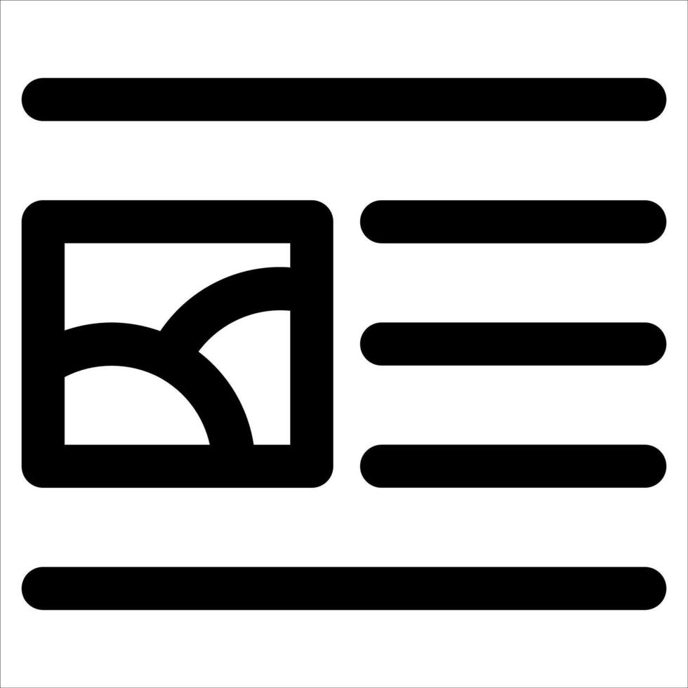 A black and white icon of a newspaper vector