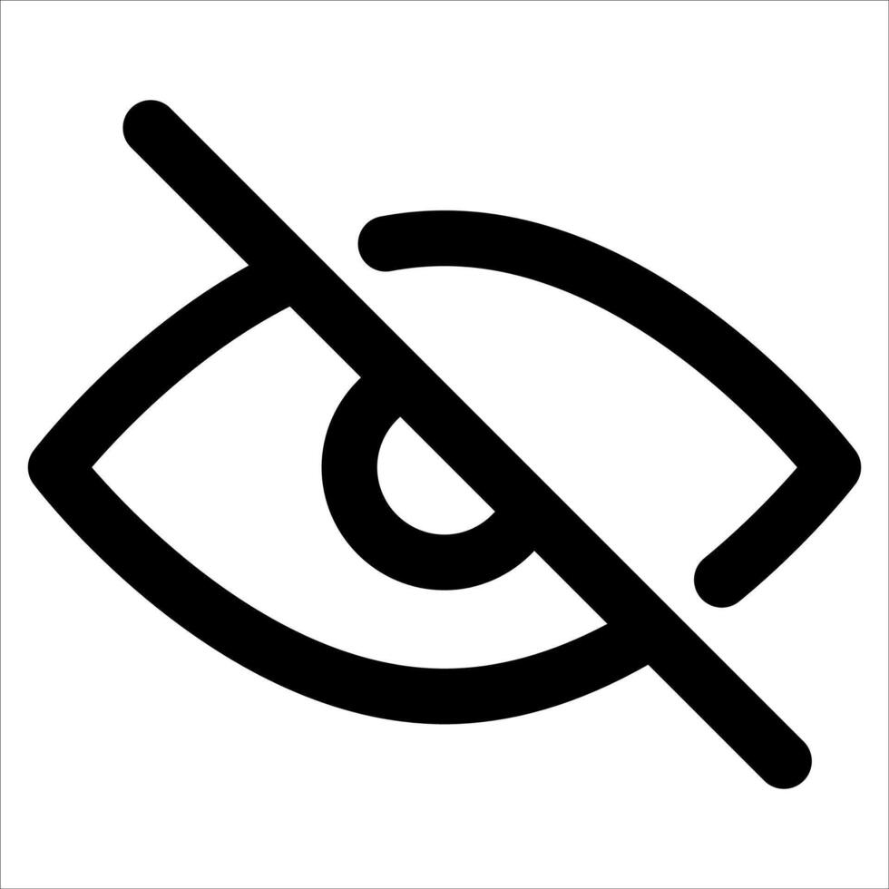 No eye icon vector