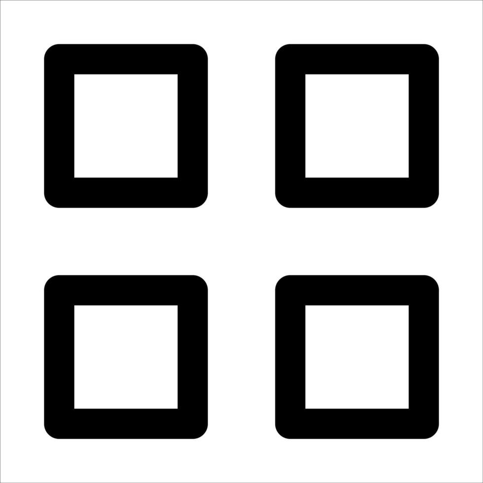 Four squares with different shapes on them vector