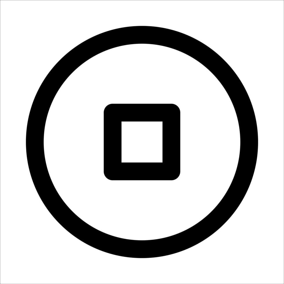 A black and white square in a circle vector
