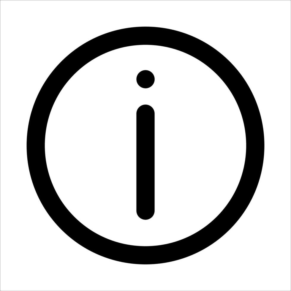 An i symbol in a circle on a white background vector
