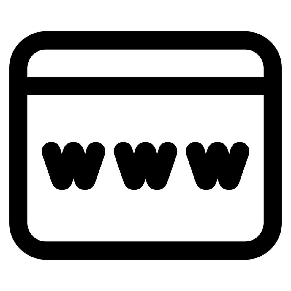 A black and white icon of a web site vector