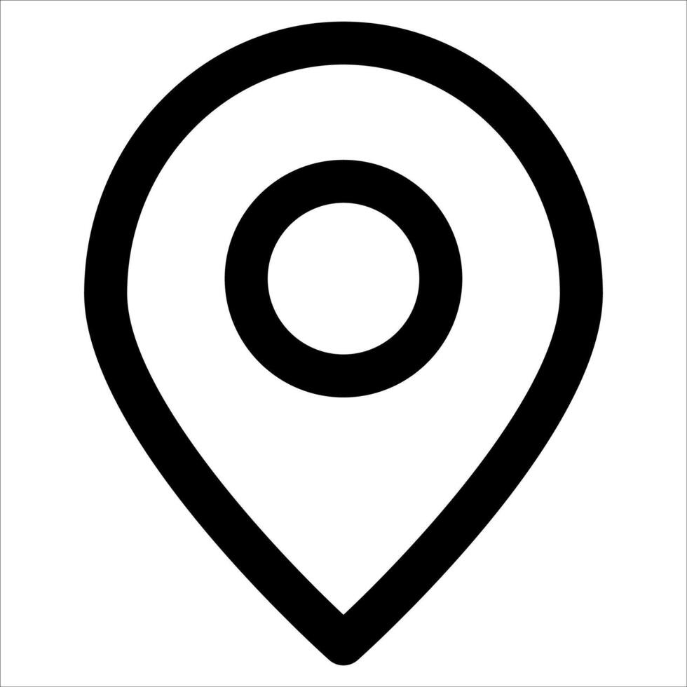 A black and white location marker icon vector