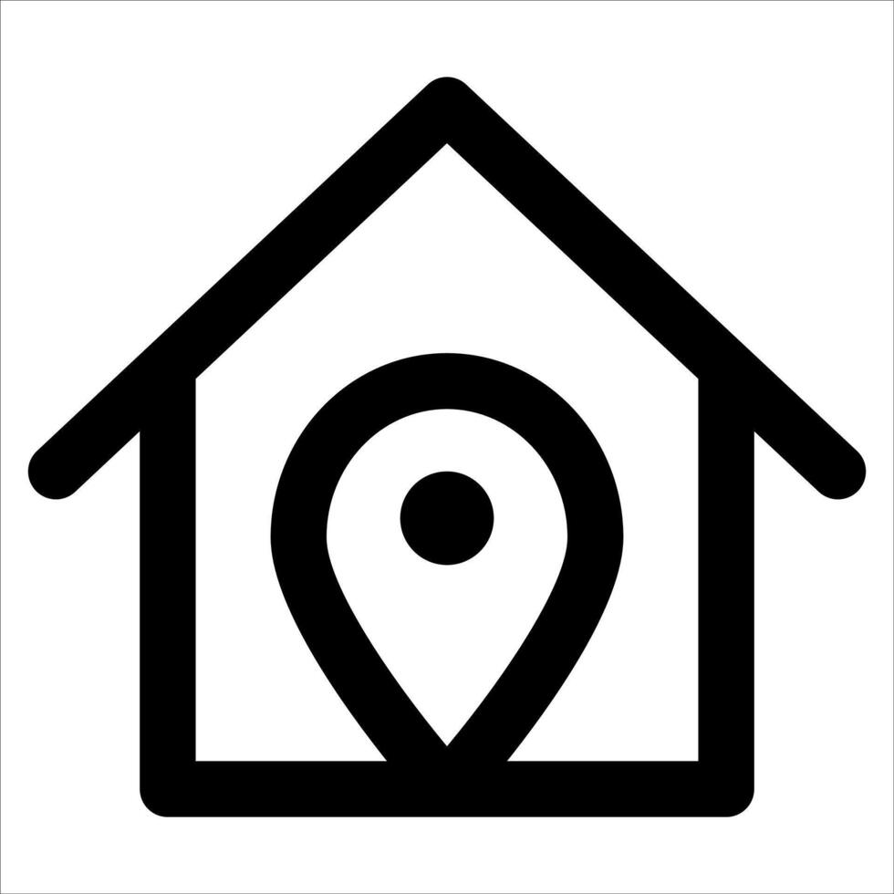 A house with a pin on it and a map pointer vector
