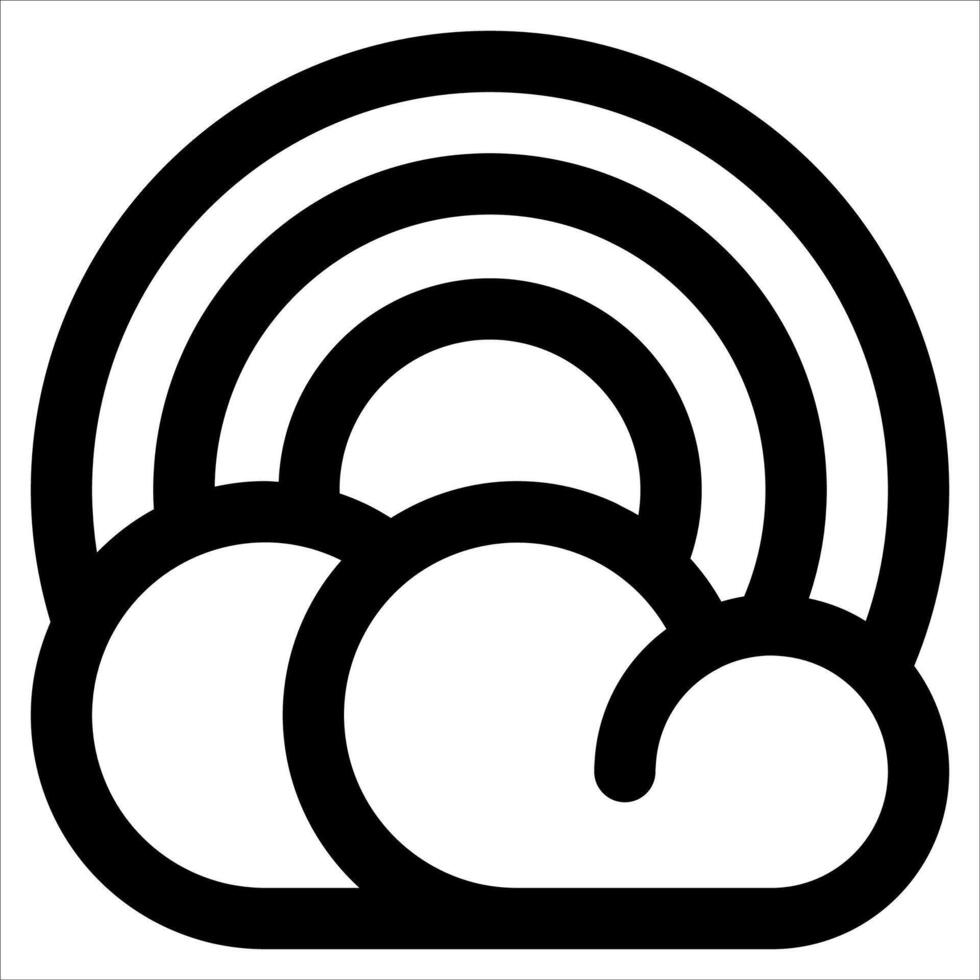 A black and white cloud with a rainbow in the middle vector