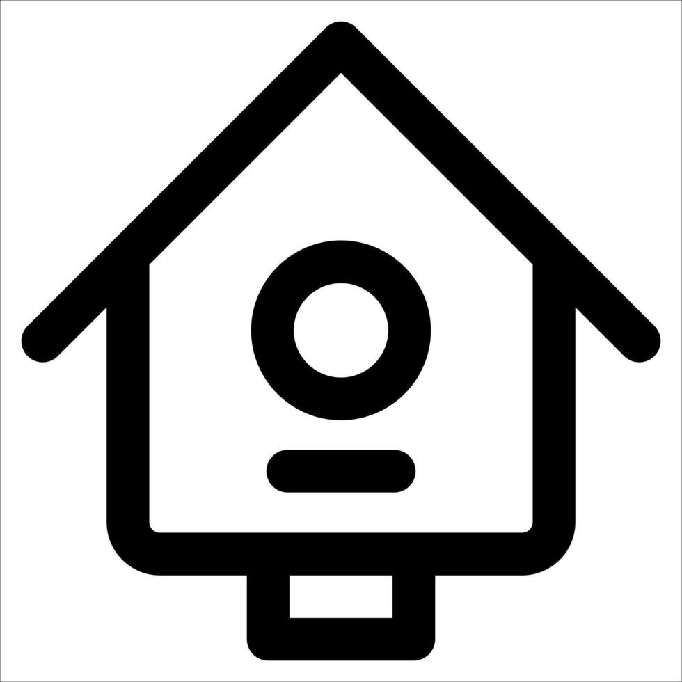 A birdhouse icon with a camera on top vector
