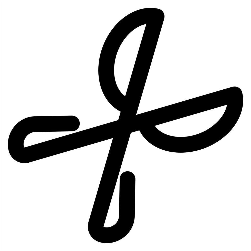 A symbol of scissors is shown on a white background vector