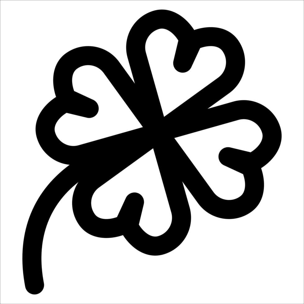 A four leaf clover symbol is shown in black and white vector