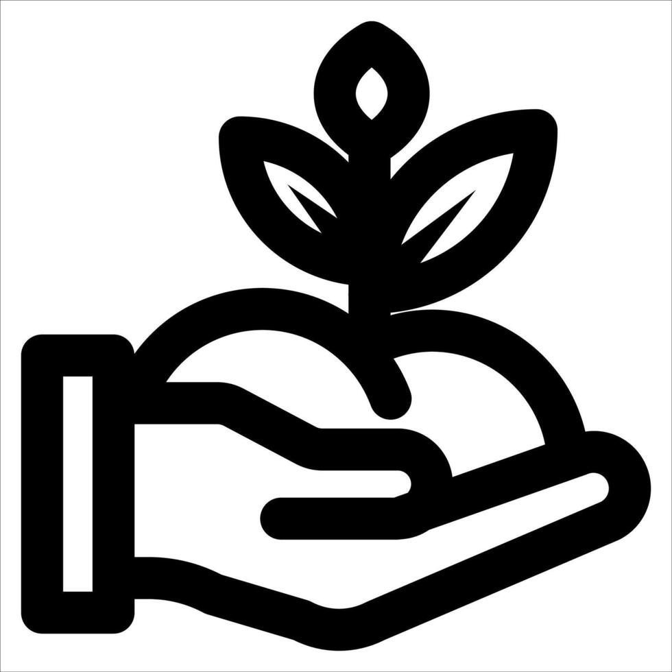 A hand holding a plant with a sprout vector