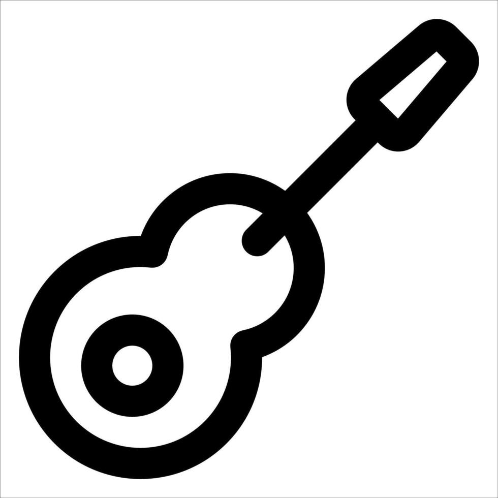 A guitar icon with a screwdriver vector