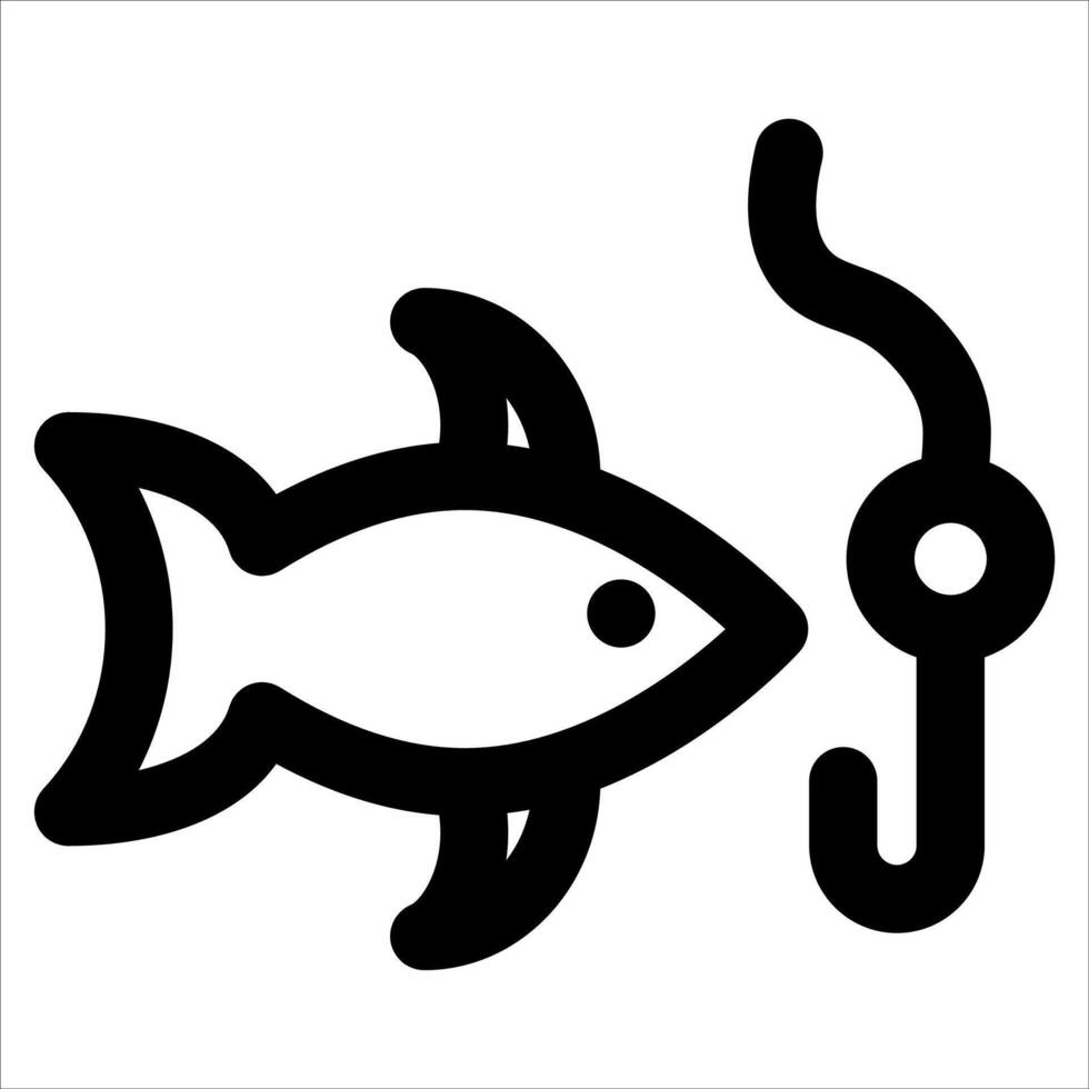 Fish hook icon vector