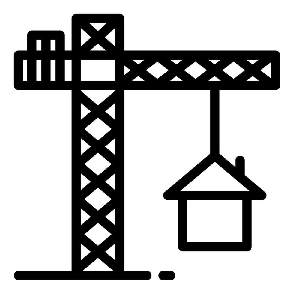 Construction crane icon vector