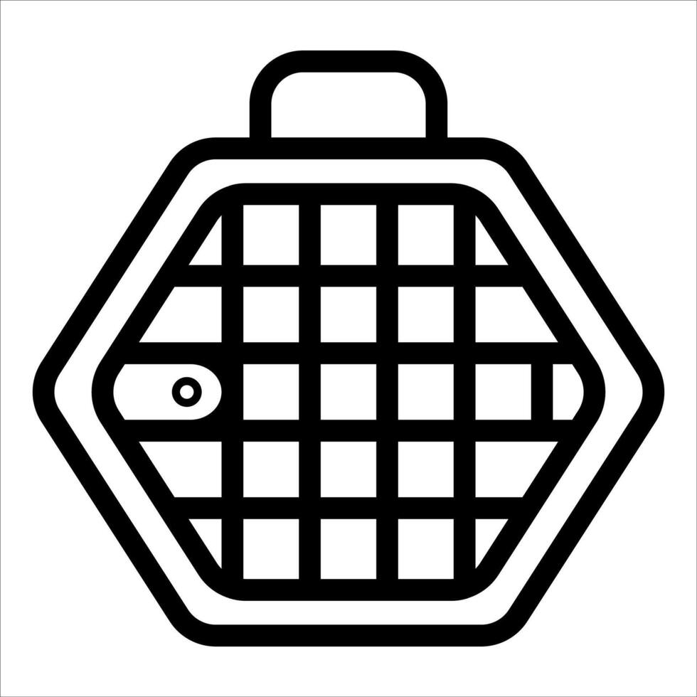 A black and white icon of a cage vector