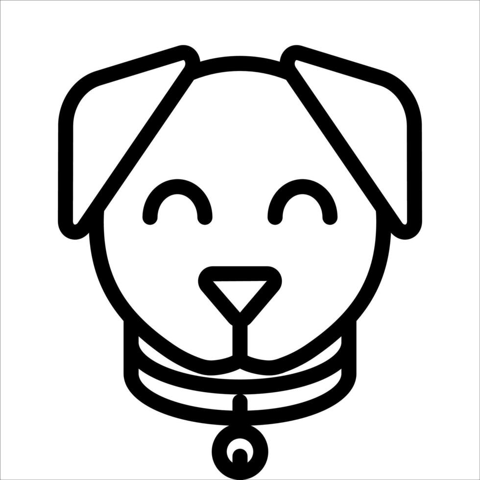 A dog's head is shown in a line drawing vector