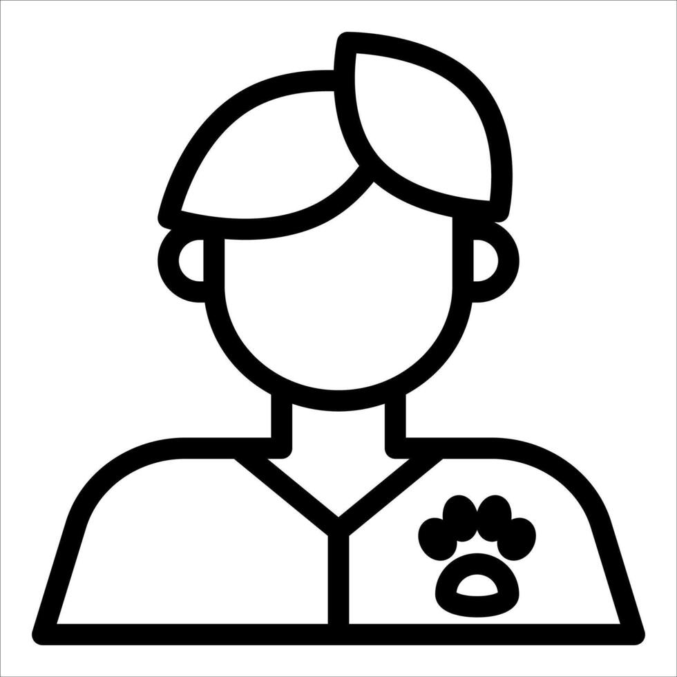 A black and white icon of a person with a dog vector