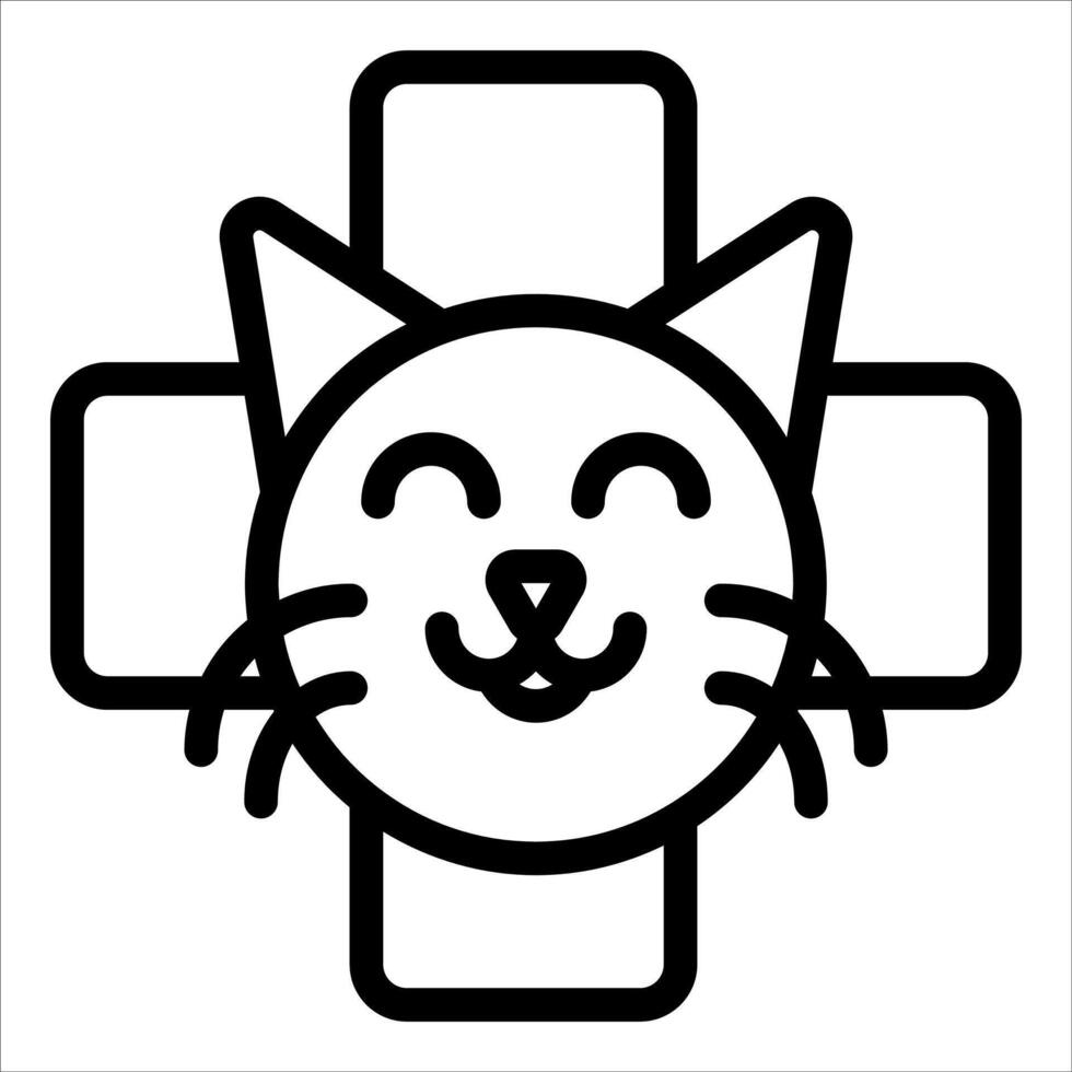 A cat is smiling in a cross symbol vector