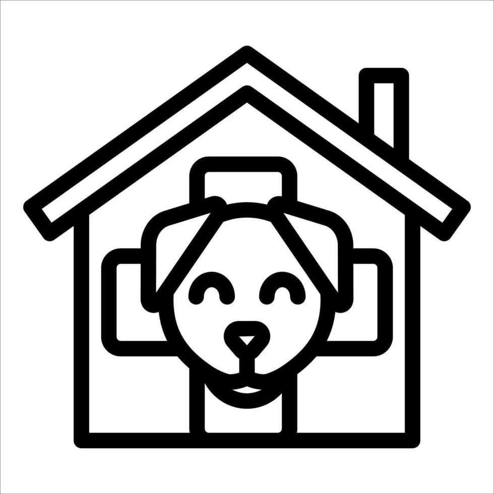 A dog is in the house icon vector