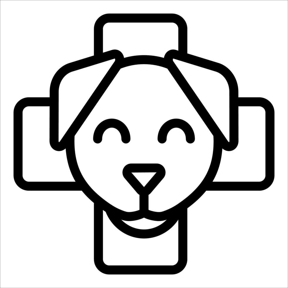 A dog is in the cross symbol vector
