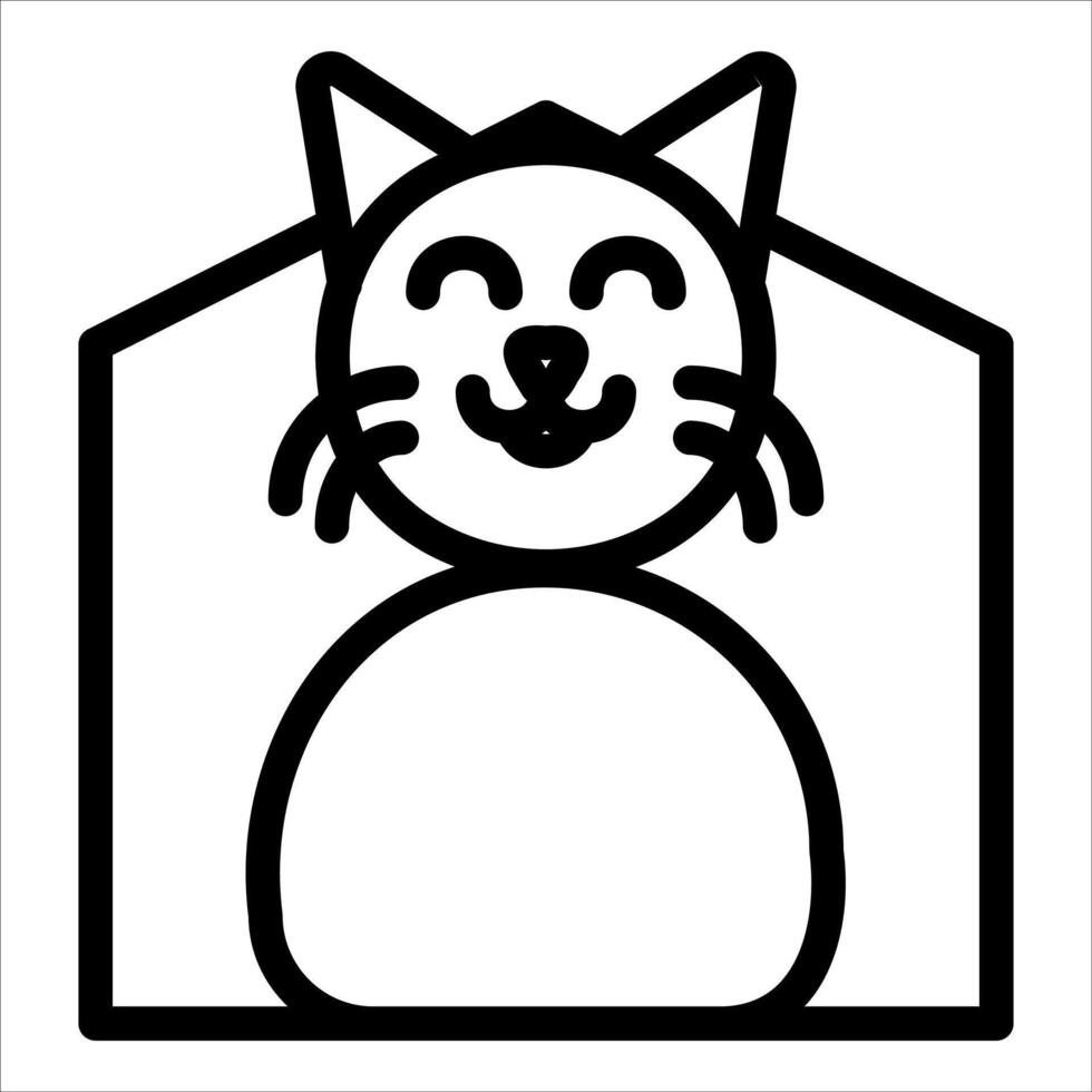 A black and white cat icon on a white background vector