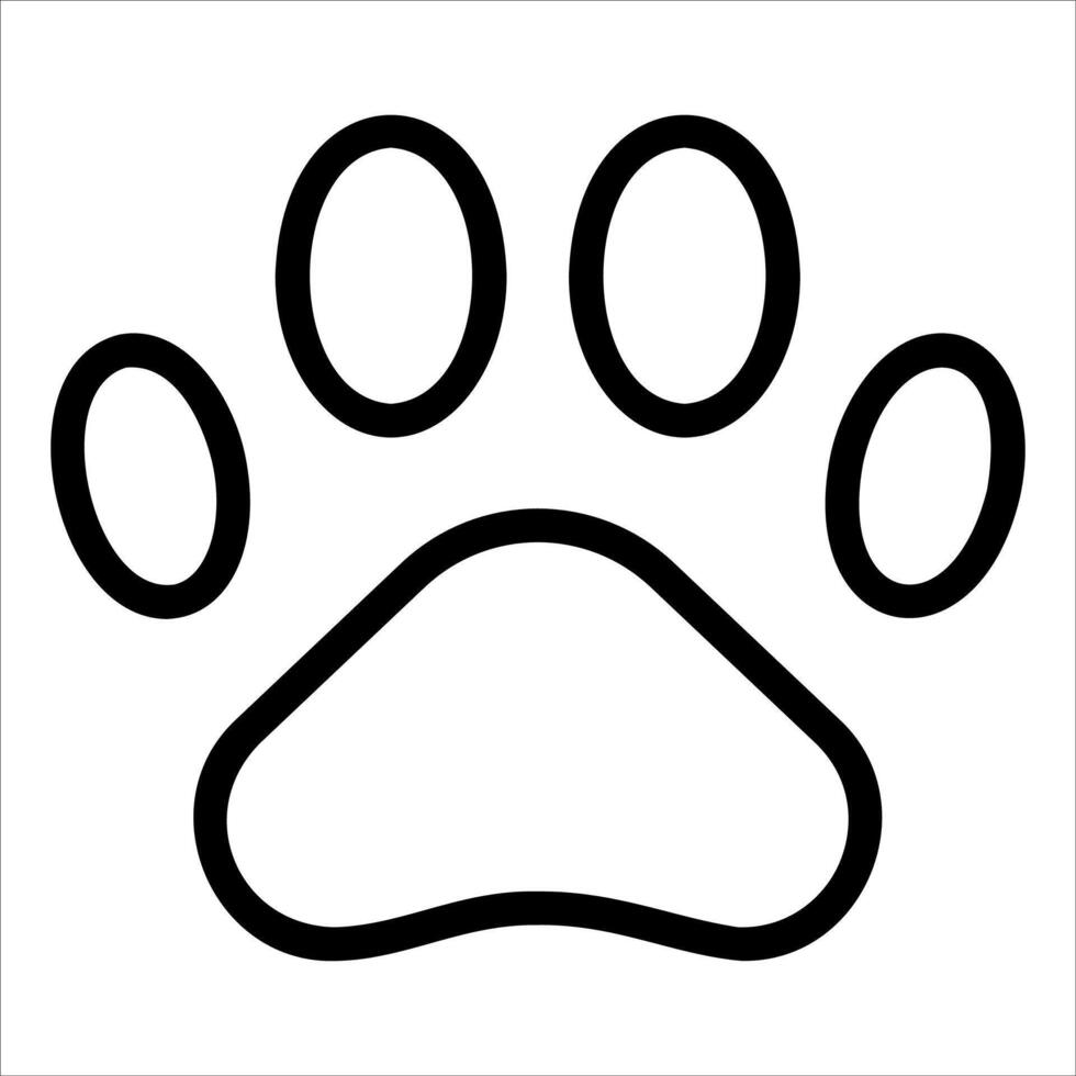 A black and white paw print on a white background vector