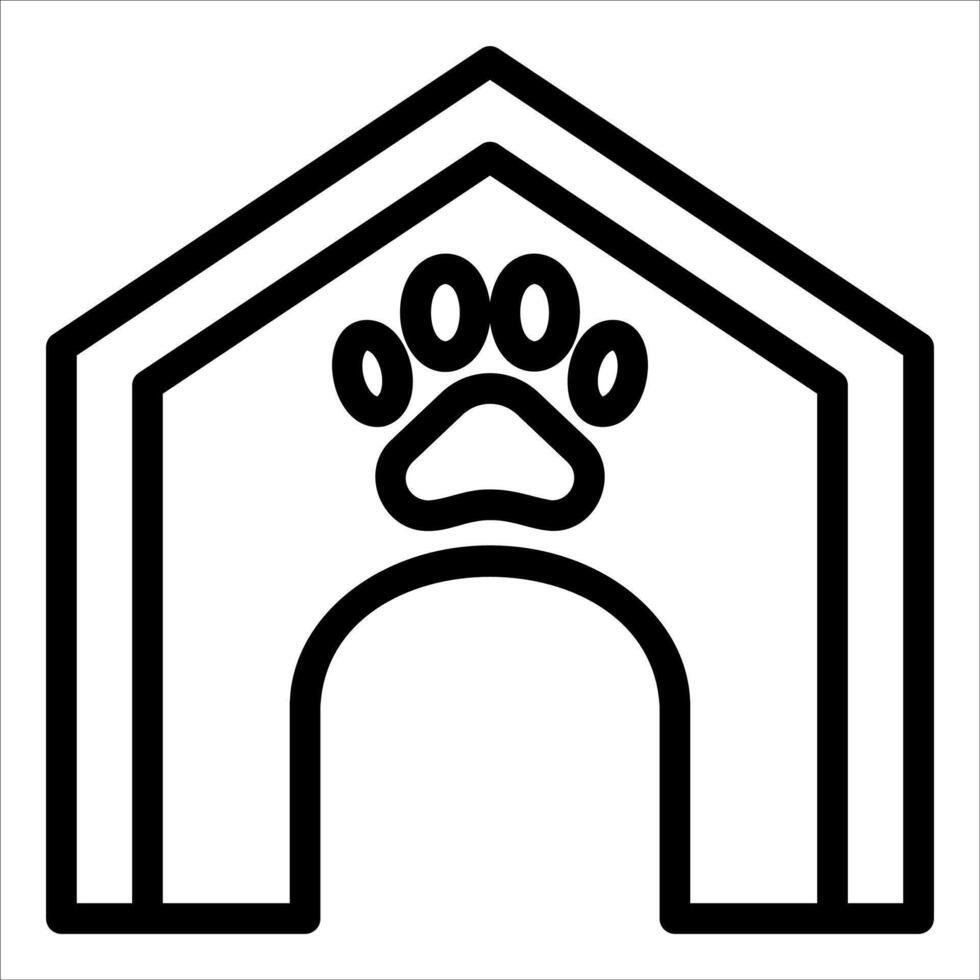 A dog house with paw prints on the door vector