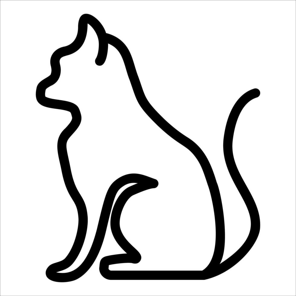 A black and white outline of a cat vector