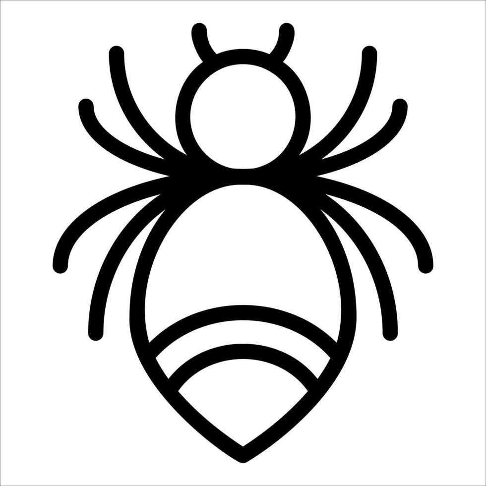 A black and white illustration of a spider vector