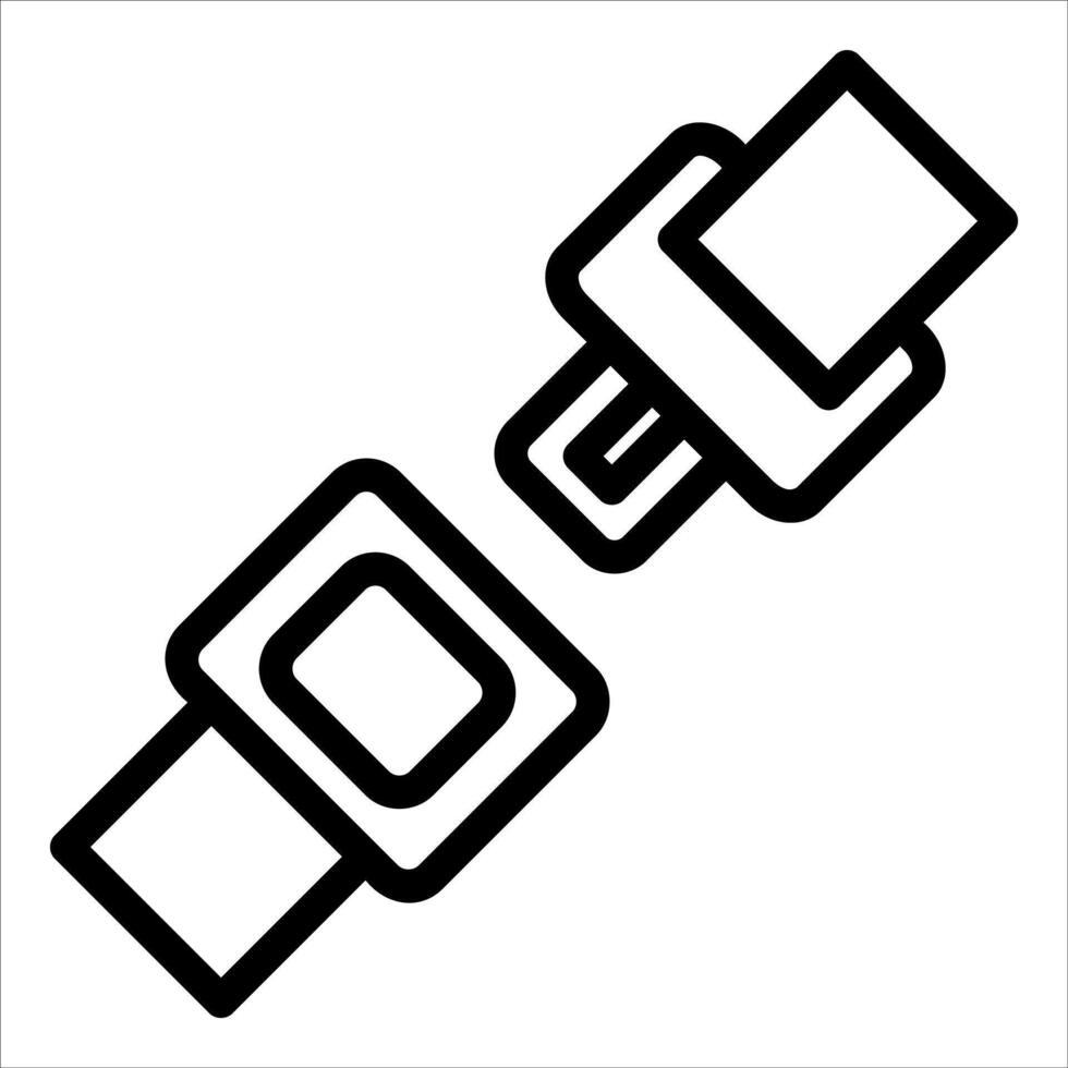 A black and white icon of a belt buckle vector