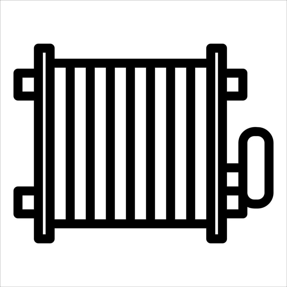 A black and white illustration of a grill vector