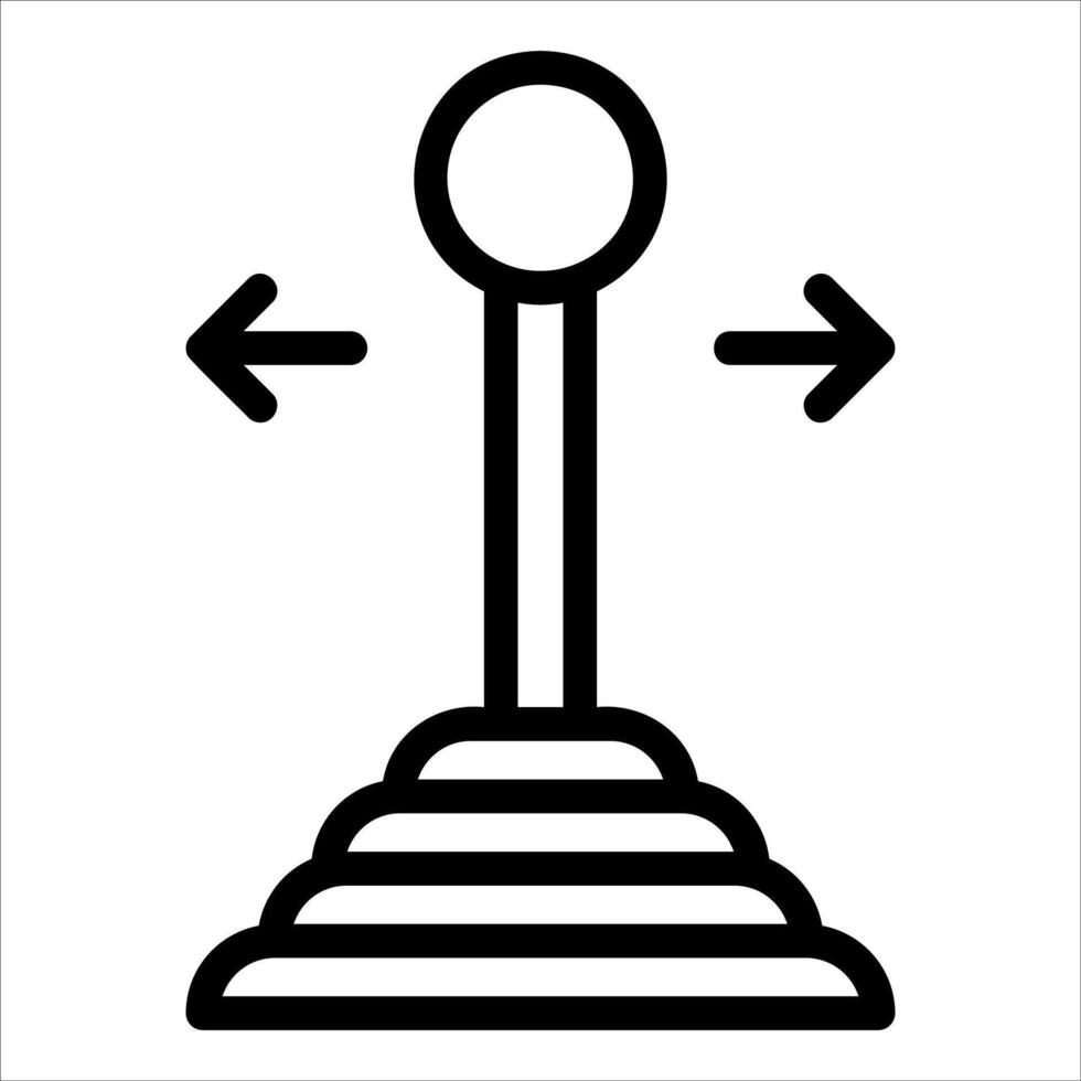 A black and white icon of a joystick pointing up vector