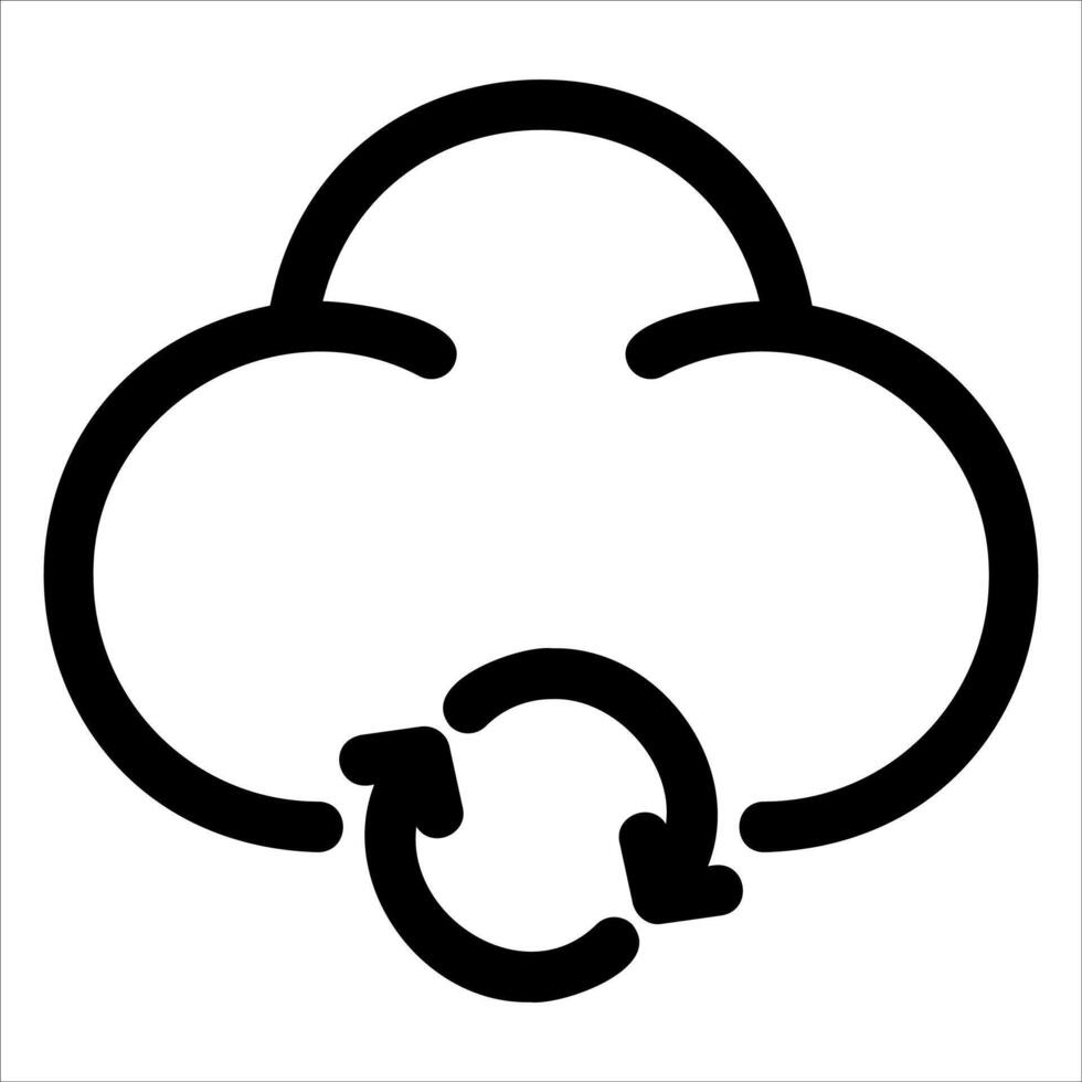 A cloud with a circular arrow in the middle vector