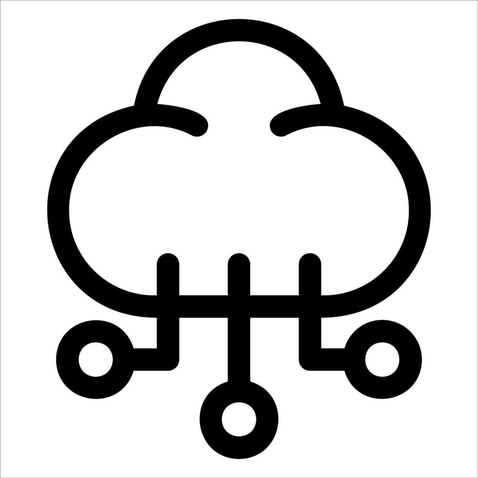 A cloud with a network connection icon vector