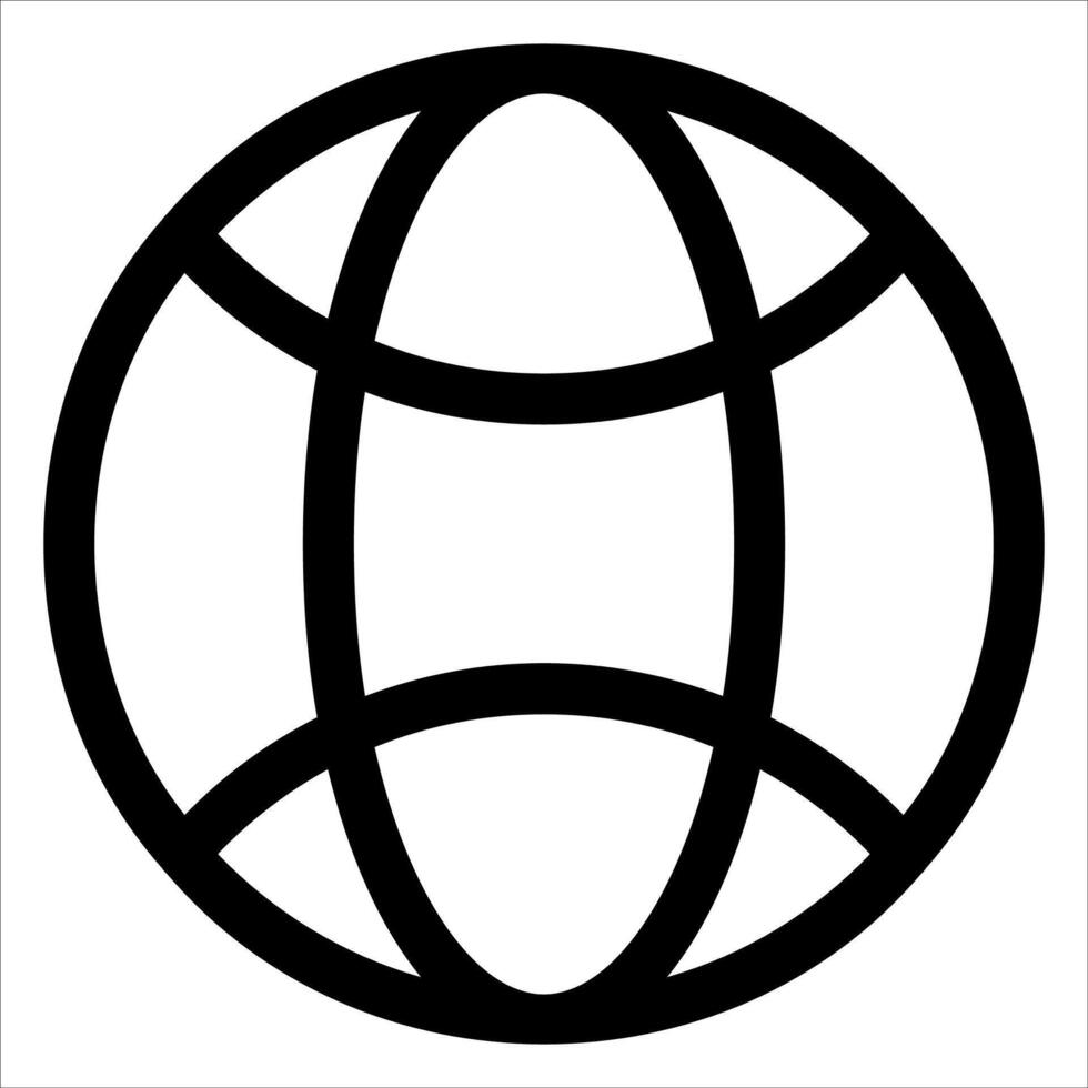A black and white globe with a circle inside vector