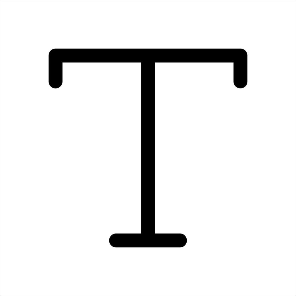 The letter t is shown in black on a white background vector
