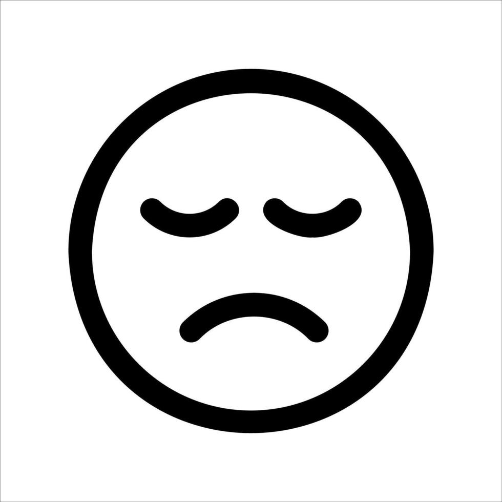 A black and white emoticion icon vector