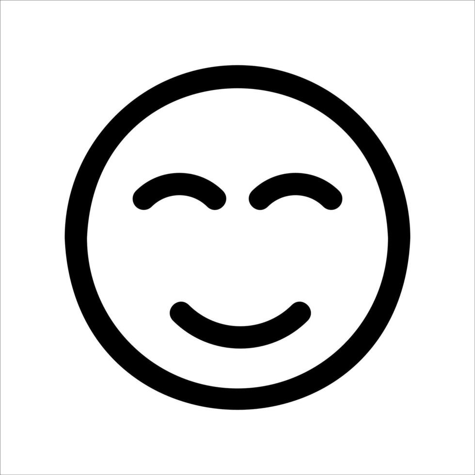 A black and white smiley face icon vector