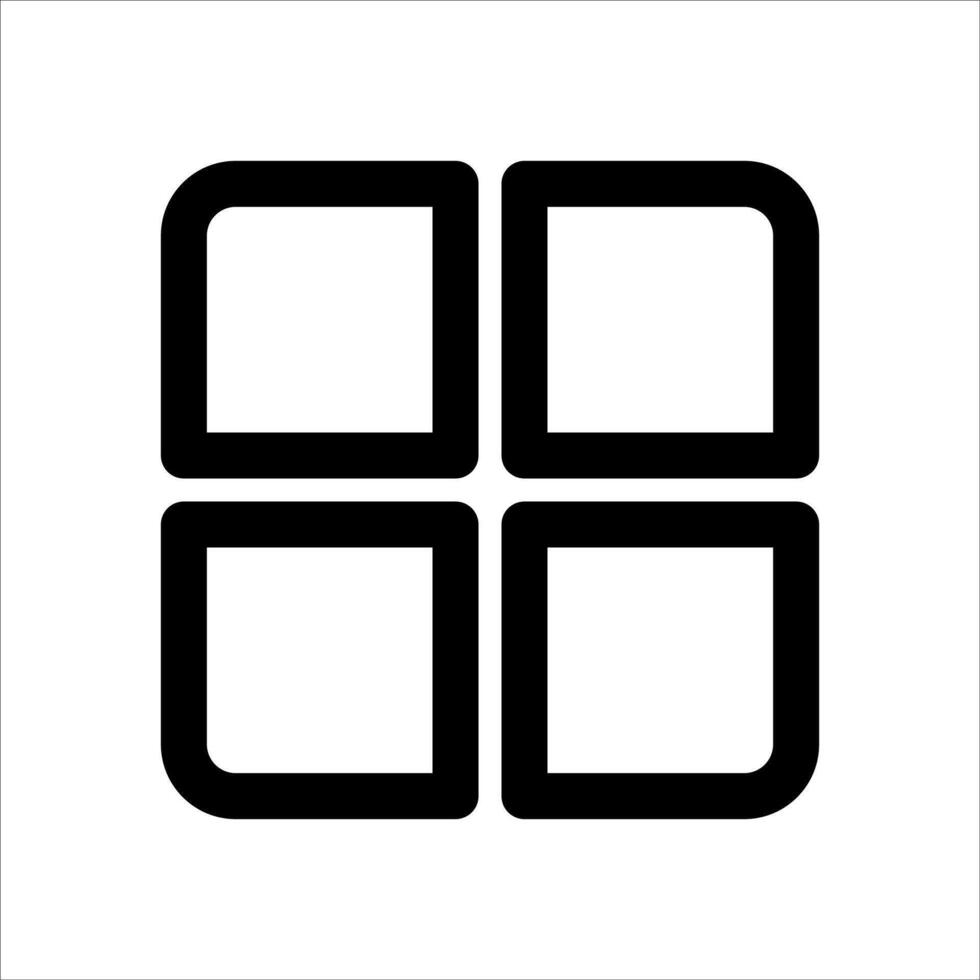 A square icon with four squares in it vector