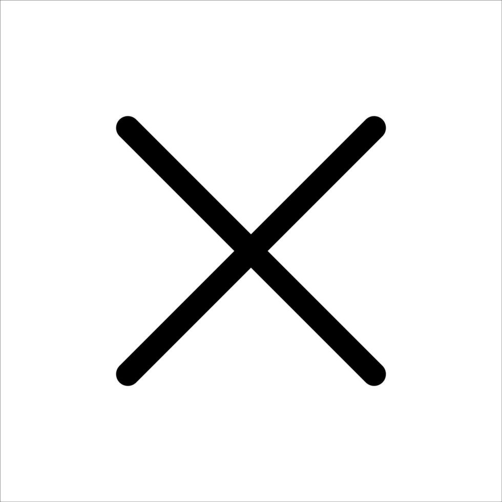 Cross icon on white background vector