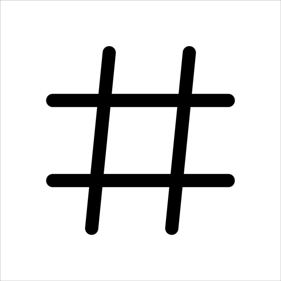 Hashtag icon on white background vector