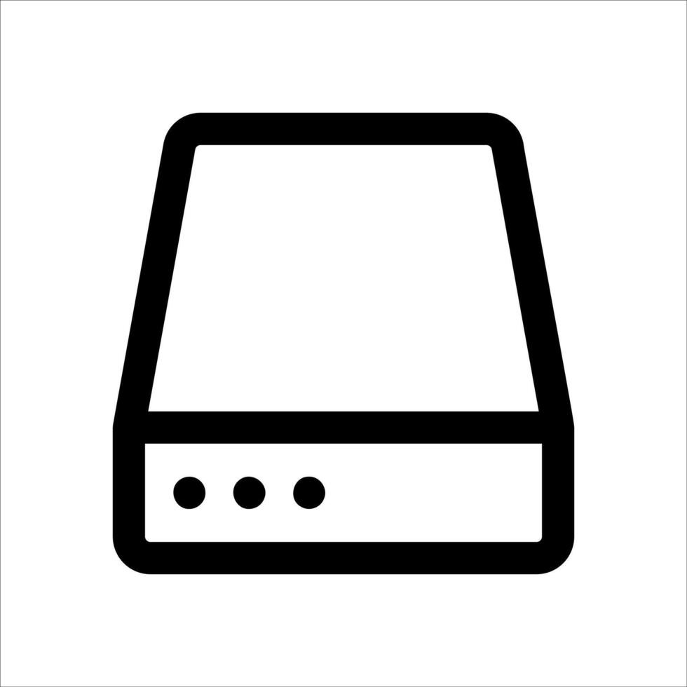 A black and white icon of a hard drive vector
