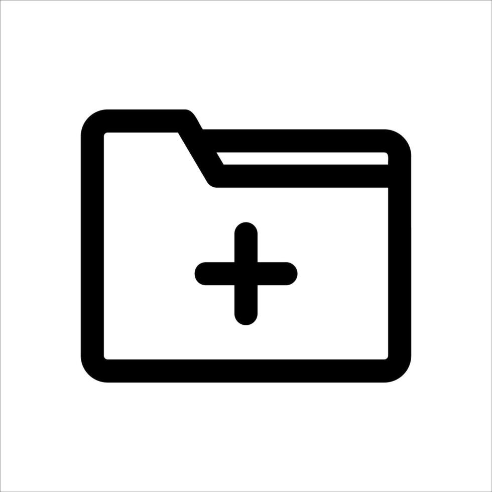 File folder icon with plus sign illustration vector