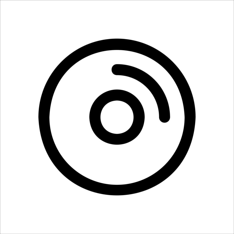 A black and white icon of a disc vector