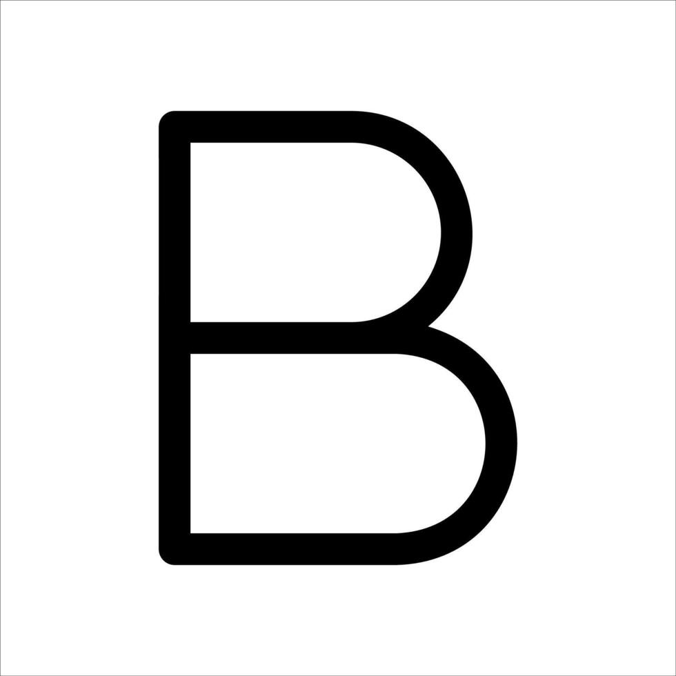 The letter b in black and white vector