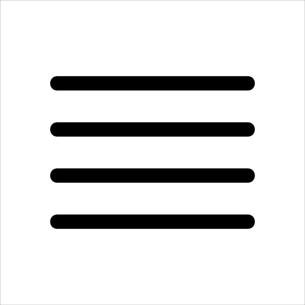 A black and white icon of four lines vector