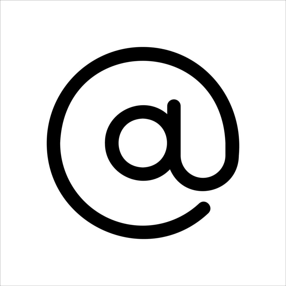 An at sign with a circle around it vector