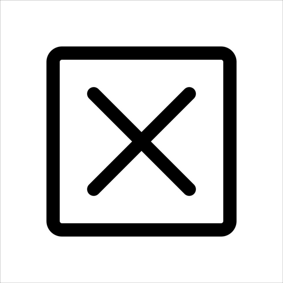 A black and white square with an x on it vector
