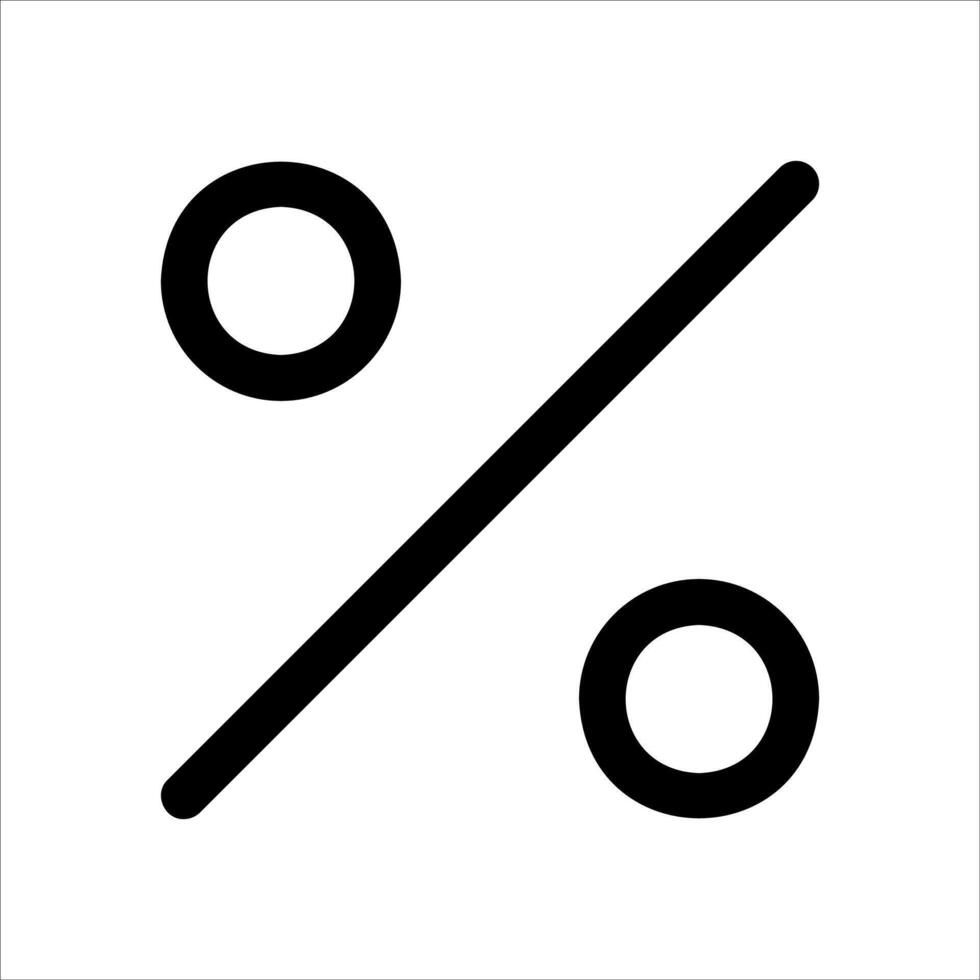 A percentage sign with two circles on it vector