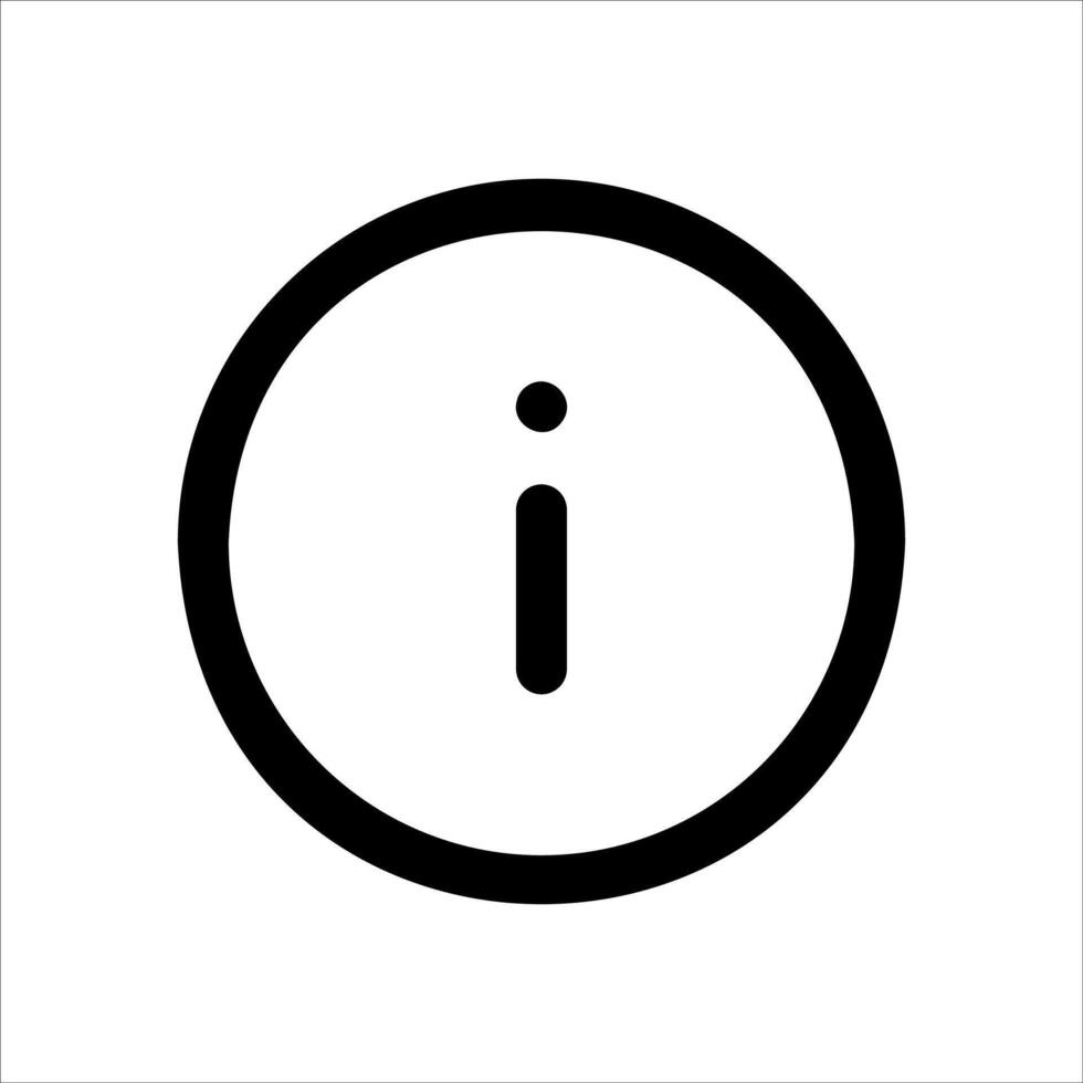 An i icon in a circle on a white background vector