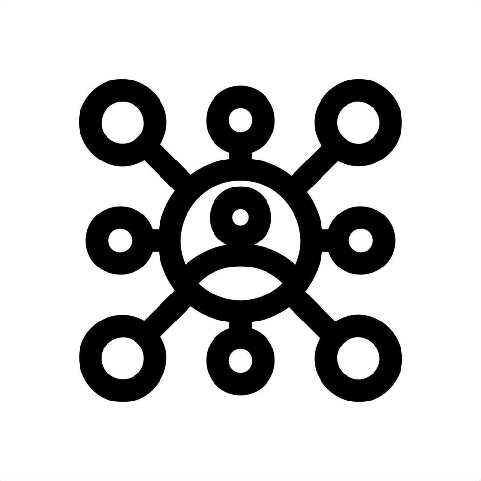 A black and white icon of a circle with circles around it vector
